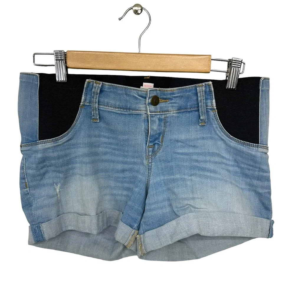 ISABEL MATERNITY midi short Shorts Size 4/27 Stretch Panels Pockets Cuff…